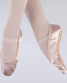 full-sole-satin-ballet-shoes Pink Satin Ballet Shoes