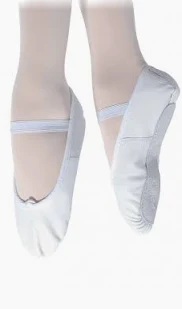 white full sole leather White Leather Ballet Shoes