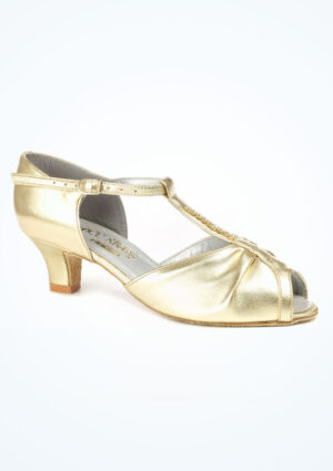 Dancesteps Topaz Ballroom & Latin Shoe 1.58" - Gold By Freed of London Wide Fit