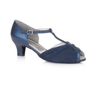 Dancesteps Topaz Ballroom & Latin Shoe 1.58" - Navy Or Grey By Freed of London Wide Fit