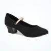 Freed of London RAD Cuban Heel Canvas Character Shoe  - Black