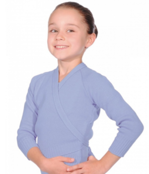 3/4 length sleeves Acrylic Crossover Cardigan Sky Blue