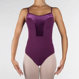 intermezzo leotard Intermezzo Velour Panelled Camisole Leotard - Purple