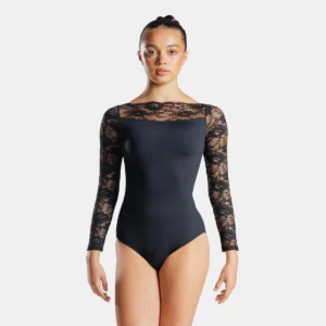 long sleeve lace leotard Long Sleeve Lace Yoke Leotard