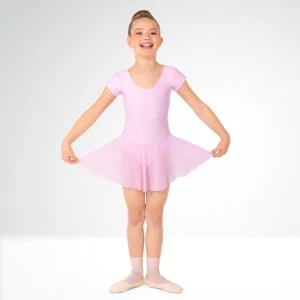milly leotard Voile Skirted Cap Sleeve Leotard Pink